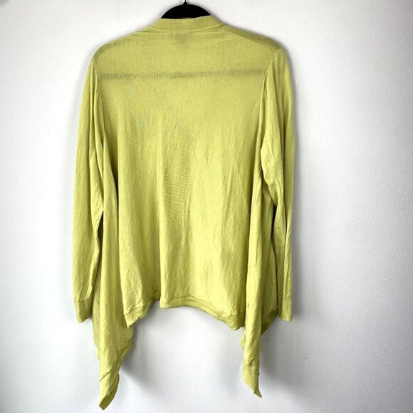 Lafayette 148 Lime Wool Asymmetrical Cardigan L - Picture 8 of 8